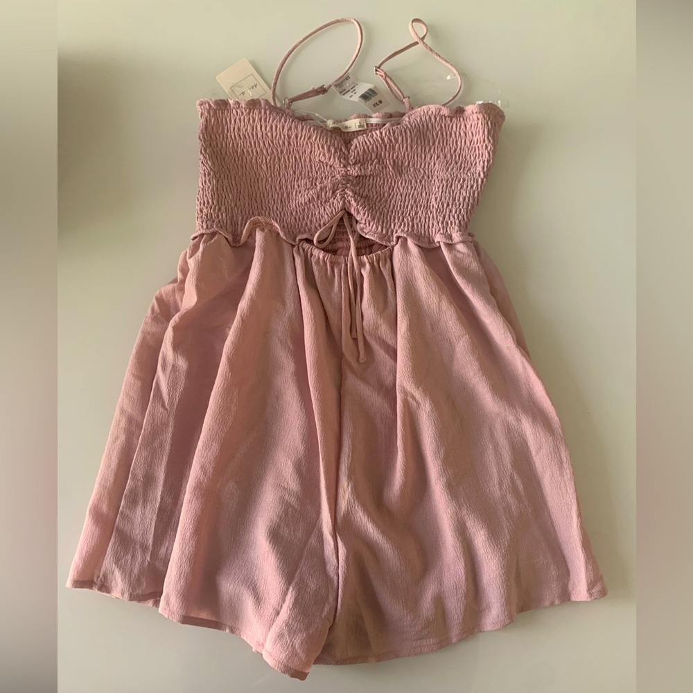 Ruched Light Pink Women’s Romper